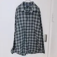 APT.9 長袖 シャツ 襟 チェック柄 ゆったり L グレー カジュアル