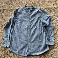UNIQLO デニムシャツ Lサイズ バンドカラー