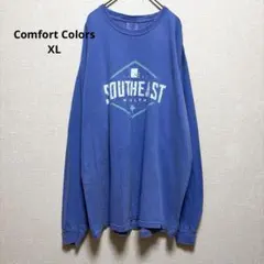 コンフォートカラーズ ロンT クルーネック 長袖 XL 青 綿 ビッグサイズのサムネイル