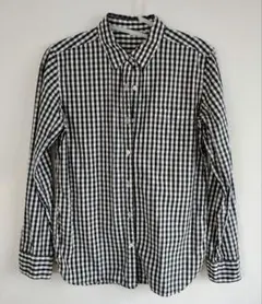 無印良品　ギンガムチェック シャツ ブラウス　黒　M