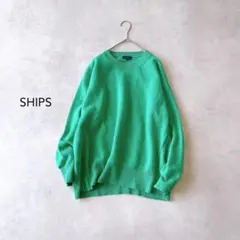 SHIPS ウールカシミヤ クルーネックニットオーバーサイズ グリーン シップス