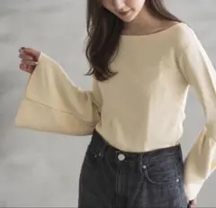 極美品✨NOBLEナローリブベルスリーブニット 長袖サイズF 25AW 近年