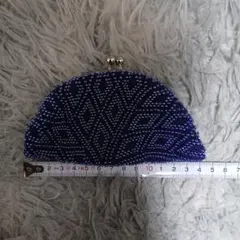ハンドメイド ビーズがま口 ネイビー 17