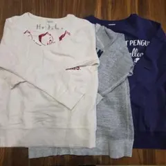 デニムダンガリー キャラクタープリント トレーナー 3枚セット 140