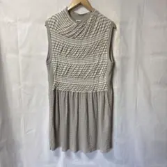 HIROKO BIS ノースリーブワンピース リブ編み ニット グレー 日本製のサムネイル