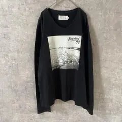 AVIREX ロングスリーブTシャツ 長袖　フォト画　XLサイズ ブラック