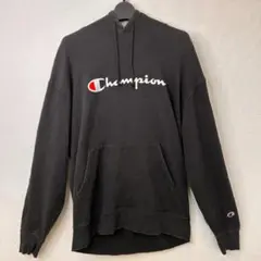 チャンピオン パーカー プルオーバー 黒 3L ビッグロゴ 刺繍ロゴスウェット