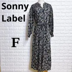 4194 サニーレーベル ロングワンピース F ネイビー 花柄 オーバーサイズ