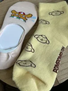 ポムポムプリン ソックス 2足セット レディース