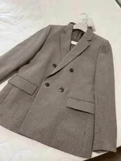 UNIQLOダブルジャケットSサイズブラウン チェック 新品 ユニクロ