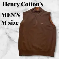 Henry Cotton's ウールマーク　メンズ ベスト Mサイズ ブラウン