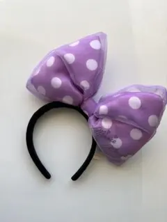 ミニー　ミニーマウス 紫 水玉　カチューシャ　ディズニー