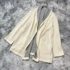 GIANNI LO GIUDICE 36 カーディガン バイカラー グレー 通勤のサムネイル