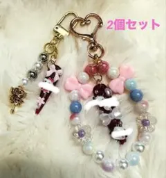 sale‼️N4427 カスタムボールペン2本セット 薔薇入りビーズ 立体お花