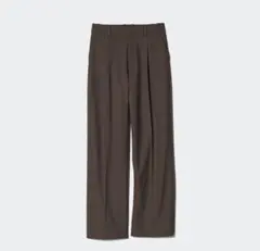 【美品】UNIQLO タックワイドパンツ（ワンタック） XL ダークブラウン