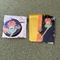 ハイキュー　コスモワールド　缶バッジ　特典クリアカード　日向