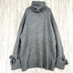 ザラ ZARA タートルネック ニット プルオーバー 【M】リボン オーバー
