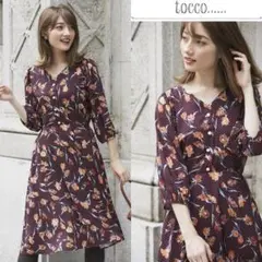 トッコクローゼット　即完売希少品　花柄ドットフラワープリント　ワンピース　長袖