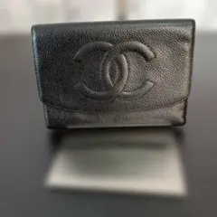 ❄❴¥26000❵裏表美品CHANELデカココマーク三つ折り財布.ビンテージ