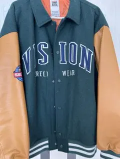 VISION STREET WEAR スタジャン L ダークグリーン/ブラウン