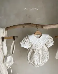 anneshirley 夏服　半袖　ロンパース　ベビー服　花柄　レース　M