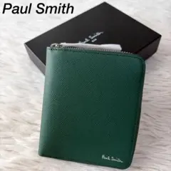 【新品未使用】ポールスミス　ブライトストライププラー　ラウンド二つ折り財布