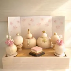 44 ひな祭り　ひな人形　お雛様　ハンドメイド　雛人形　木製　雛飾り