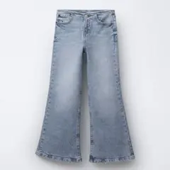 ZARA キッズ ベルトレスフレアジーンズ 156CM ライトブルー