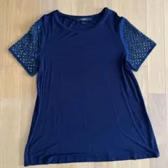 WEEKEND MaxMara 半袖Tシャツ ビーズ装飾 ネイビーのサムネイル