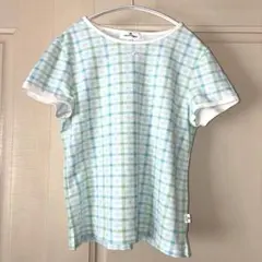 Courreges 半袖 Tシャツ チェック柄 ブルーのサムネイル