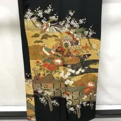専用C666正絹　黒留袖　比翼付　五つ紋　作家物落款　螺鈿　金銀箔　着物