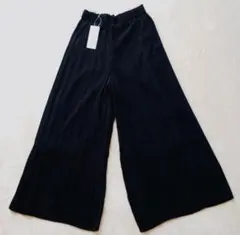【新品】UNIQLO◆ユニクロ◆黒シフォンプリーツスカートパンツ