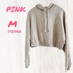 PINK ベージュオフホワイトのクロップドパーカー Mサイズ