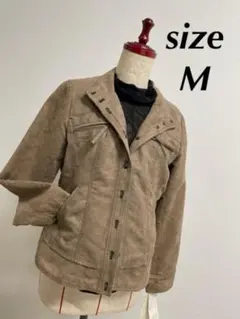 M〜L ライダースジャケット　ベージュ　キナリ　秋冬　上衣　コート　スエード