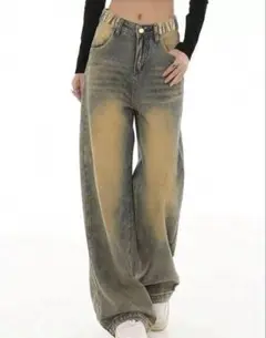 SHEIN ヴィンテージ加工デニムパンツ