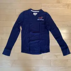 Hollister ネイビー 長袖 Vネックカットソー　サイズMのサムネイル