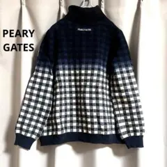 PEARY GATES グラデーションチェックハイネックニットセーター ゴルフ