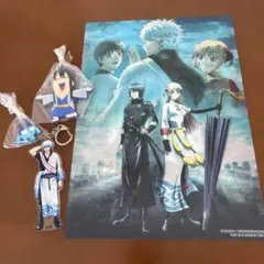 銀時 アクリルキーホルダー　ラバーキーホルダー ポスターの4点セット