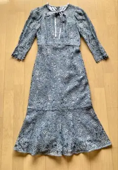 ジャスグリッティー⭐︎レースフレアワンピース⭐︎ ブルー⭐︎結婚式⭐︎パーティー