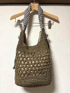 MaduFabrica2way ペーパー編み ショルダーバッグ 巾着型 グレー - メルカリ
