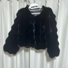 フェイクファーコート　ブラック