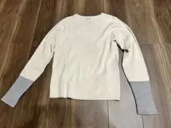【新品】タイムセール　春服リブ編み長袖セーター 袖のキラキラが可愛い⭐︎のサムネイル