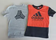 adidas Tシャツ 150cm　2枚セット(赤:未使用、グレー:使用感あり)