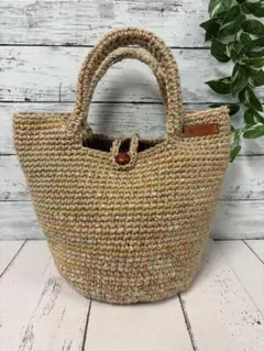 麻ひもトートバッグ　No.73 持手2重　2本どり　かごバッグ　麻紐