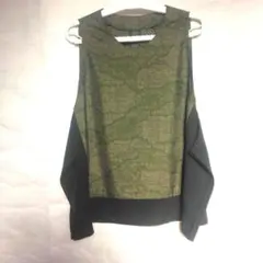 着物リメイク大島のセミロングベスト