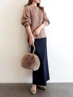 オペーク　ニット セーター 　ボリュームスリーブリブニット「洗濯機洗い可」