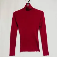 セシルマクビー タートルネック リブ カットソー 【M】 赤系 無地 匿名配送