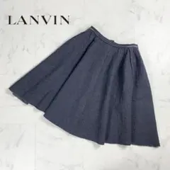 美品 LANVIN ウールフレアスカート 膝丈 グレー サイズ36*ZC29のサムネイル