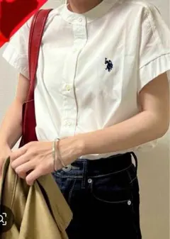 【U.S. POLO ASSN.】フレンチスリーブシャツ　ブラウス