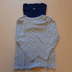 H＆M　ロンT　長袖　2枚セット　グレーネイビー　110